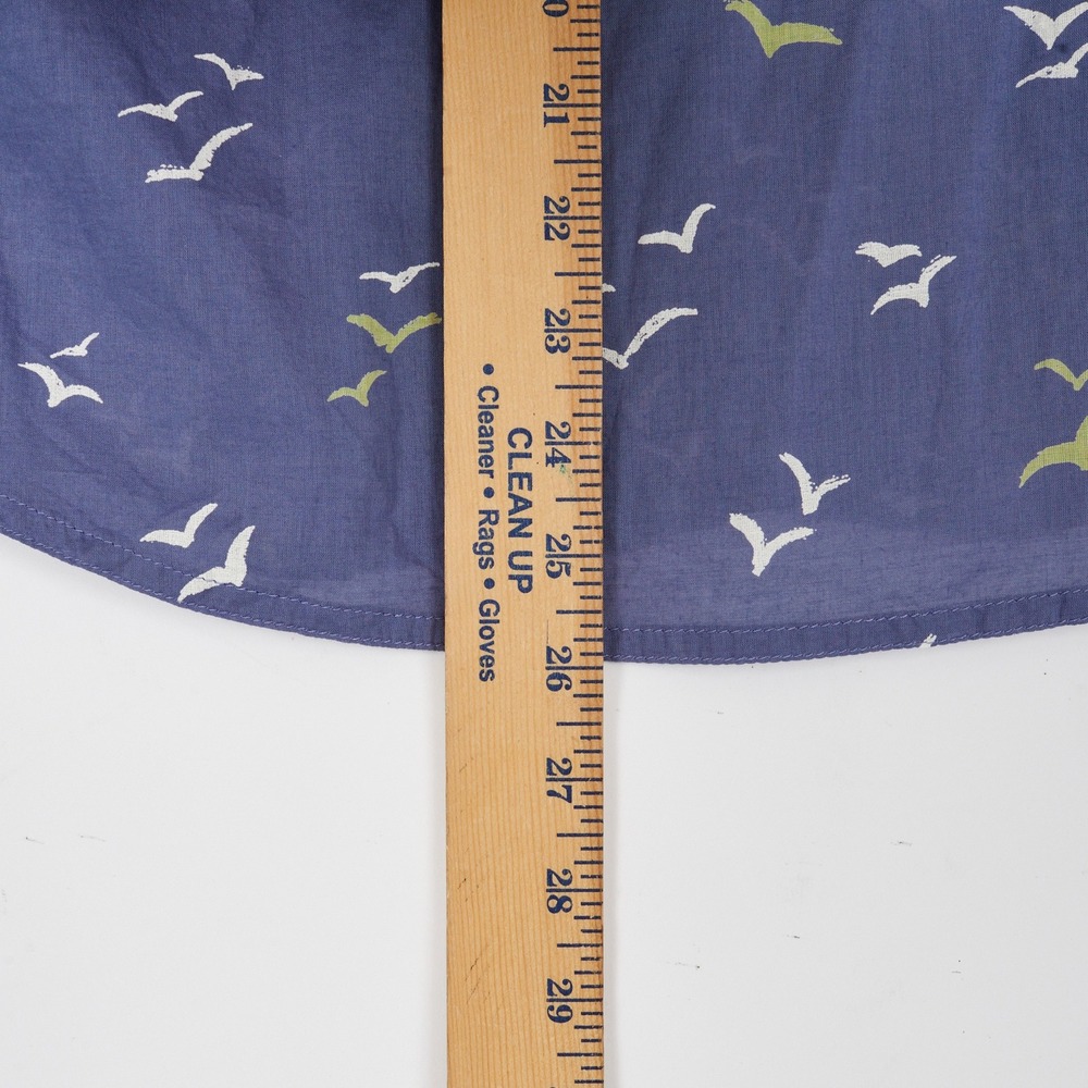 Columbia PFG Shirt Womens Small Blue Bird Print Roll Tab Long Sleeve Cotton - Picture 13 of 15